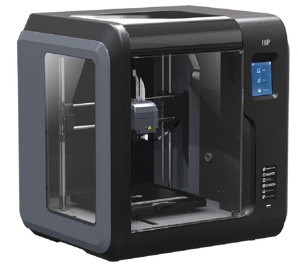 Monoprice Voxel 3D Printer - Fully Enclosed with Removable Heated Build Plate (150 x 150 x 150 mm) Touch Screen, 8GB And Wi-Fi, Black/Gray, Large