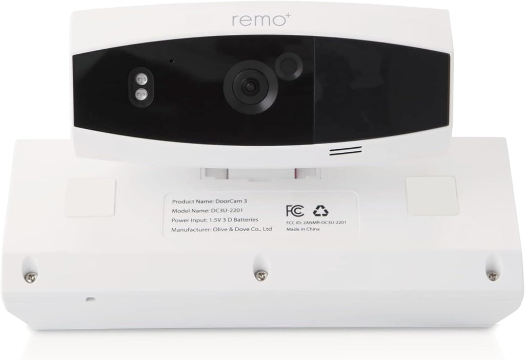 Remo+ DoorCam 3 Over-The-Door Wireless Security Camera, 12-Hour Rolling Video Storage with No Subscription, 1080p Video, Night Vision, 2-Way Talk, AI with Human Detection & Alexa Compatibility