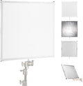 NEEWER Light Diffusion Panel Scrim Kit with Silver/White Reflector Film 30'x30' Foldable Frame with 5/8' Baby Pins Handle for C Stand 3 in 1 Diffuser for Studio Portrait Product Photography, SF7575F