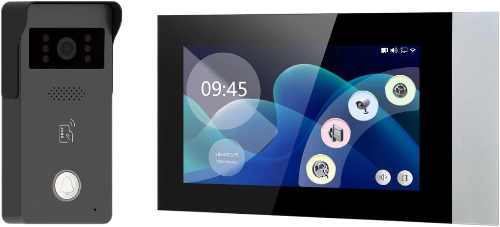 LCD Touch Screen Video Intercom Kit Outdoor Camera Monitor Phone App Remote Open