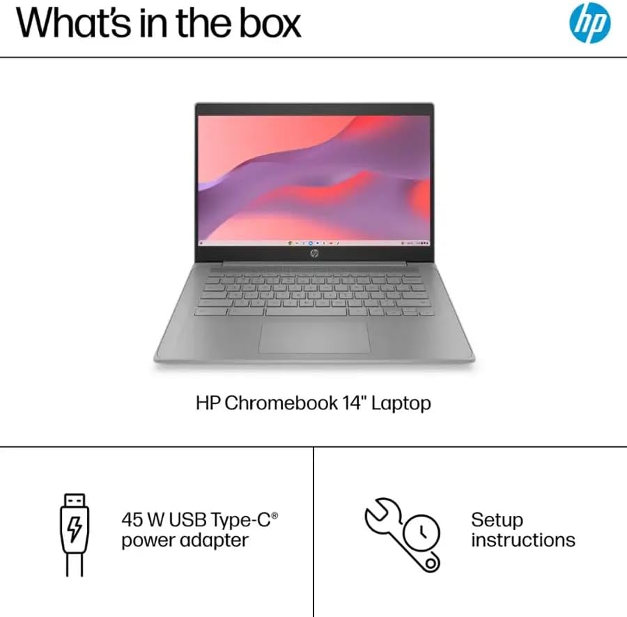HP Chromebook 14'' HD Laptop, Student and Business Laptop, Intel Celeron N4500, 4GB RAM, 64GB eMMC, Long Battery Life, Fast Charge, Chrome OS, Gray, 14a-ne1013dx (Renewed)