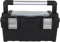 Toolbox Multipurpose Storage Box Alloy Long Handle Toolbox Household Double Portable Plastic Hardware Tool Storage Box (Black) Tool Box(Medium)