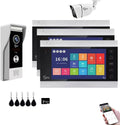 Wired Video Apartment Doorbell Intercom,1080P HD Touch Screen Monitor with Camera,7 Inch Ring Video Doorbell,TUYA WiFi Smart Home Video Intercom,Night Vision,Two-Way Audio (3 Monitor+1 Bell+1 Camera)