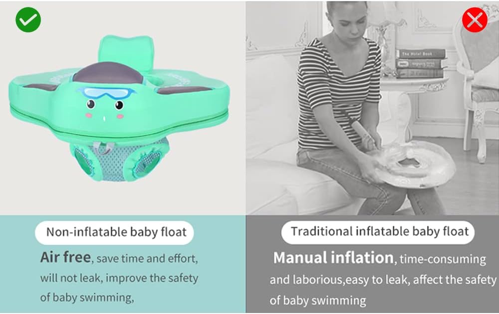 Non-Inflatable Baby Pool Float Seat for 4-24 Months - Summer Swimming Ring with Safety Features