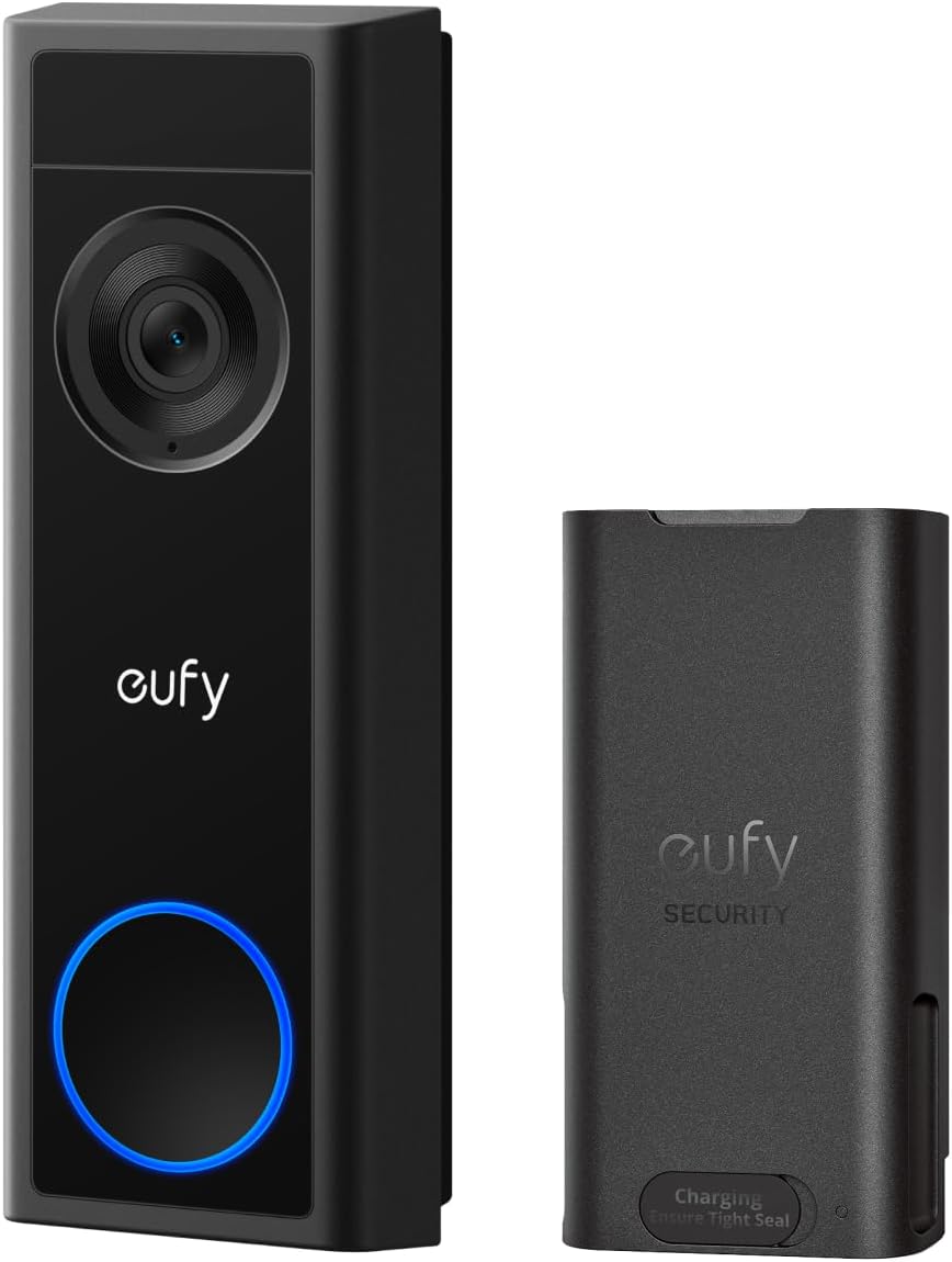 eufy Video Doorbell C31with HomeBase S380, Extra Rechargeable Battery Pack,2K FHD, Dual Power Options, Live Video Call, 24/7 Recording, Human and Motion Detection, No Monthly Fee