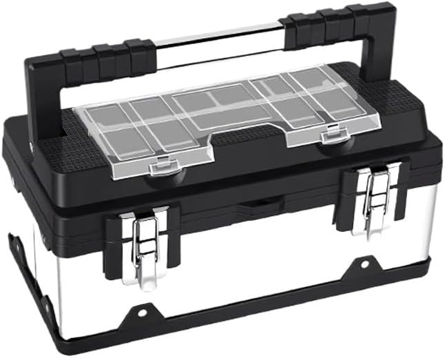 Tool Box 20 Inch Stainless Steel Toolbox Household Storage Box Set Industrial Grade Maintenance Box Hardware Portable Electrical Box Tool Storage