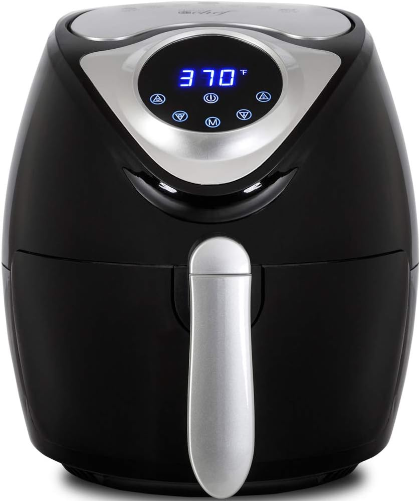 Deco Chef 3.7QT Electric Oil-Free Digital Air Fryer for Healthy Frying (DAIRFR) w/Oven Mitt Heat Resistant and Spice Mill