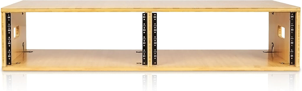 Sound Town DIY 2 x 4U Studio Rack, Solid Carbonized Bamboo, for Recording Room, Home Studio (STBR-D4)