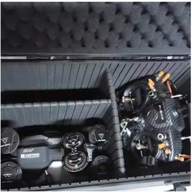 Toolbox Household Hardware Toolbox Black Multifunctional Repair Box Handheld Instrument Box Model Airplane Dual Control Toolbox with Partition Sponge Box Tool Box
