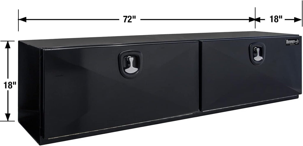 Buyers Products 1752825 Black Pro Series Steel Underbody Truck Box, 72x18x18 Inch, Toolbox for Utility Heavy Duty Work Vehicles