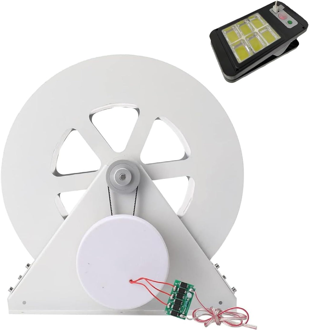 100W Waterwheel Hydroelectric Generator, Low-Speed Hydro Water Wheel Generator With Silent Belt & Gear Drive, Portable Outdoor Micro Turbine Water Generation With LED Light