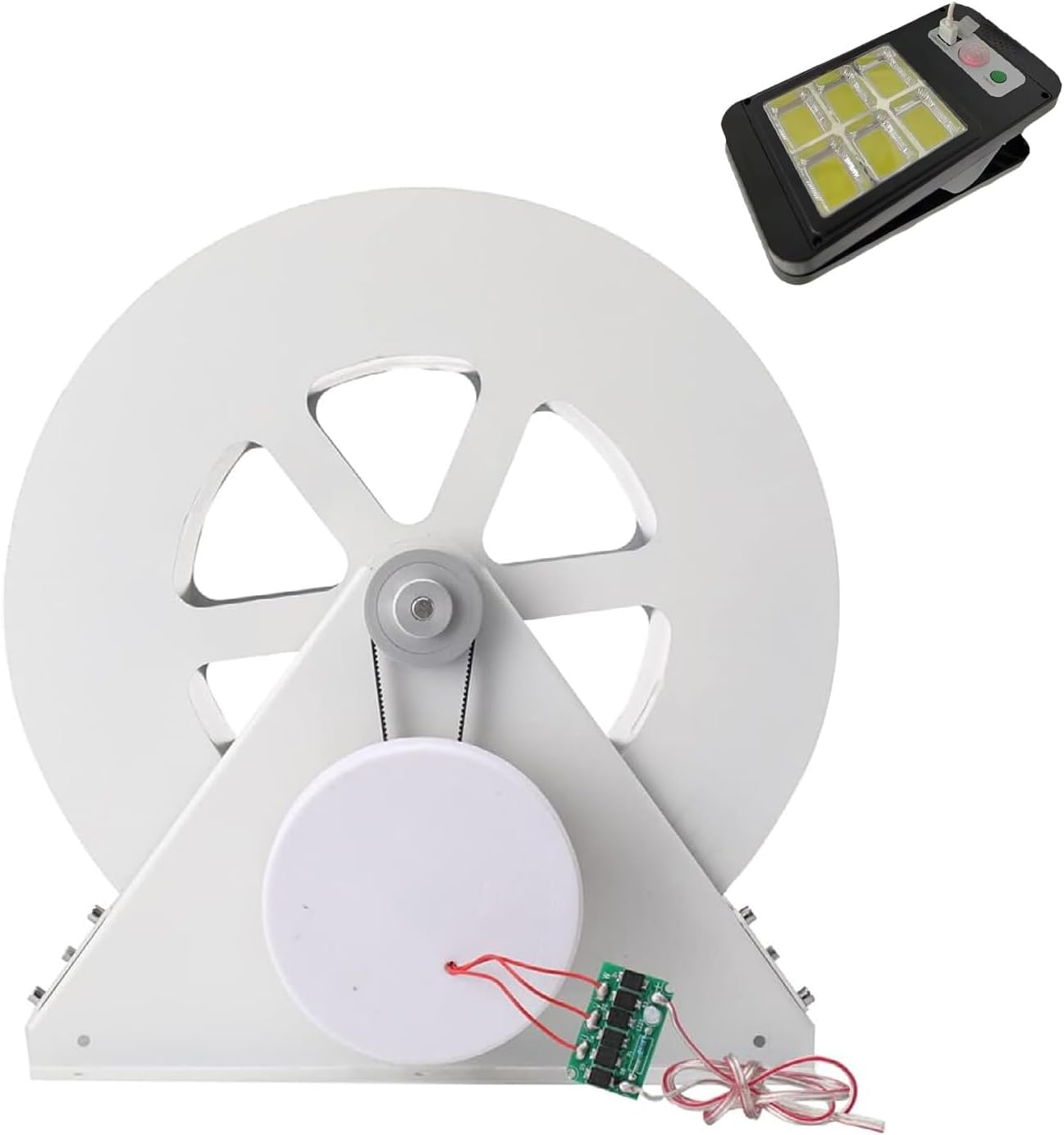 100W Waterwheel Hydroelectric Generator, Low-Speed Hydro Water Wheel Generator With Silent Belt & Gear Drive, Portable Outdoor Micro Turbine Water Generation With LED Light