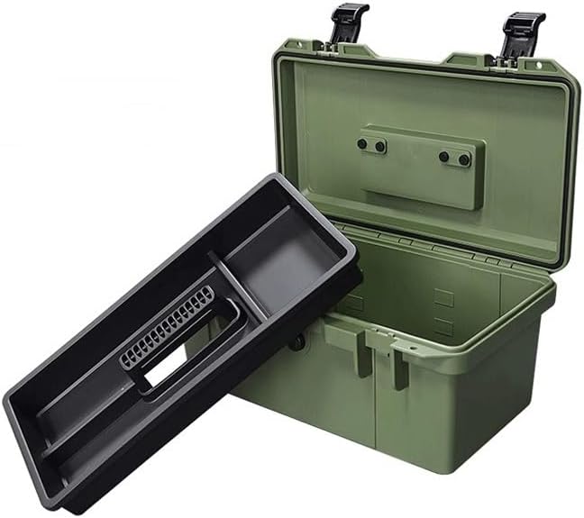 Toolbox Household Hardware Tool Box Electrician Repair Box Thickened Handheld Storage Box Multi-Functional Tool Storage Box Car Emergency Repair Box Tool Box(Green)
