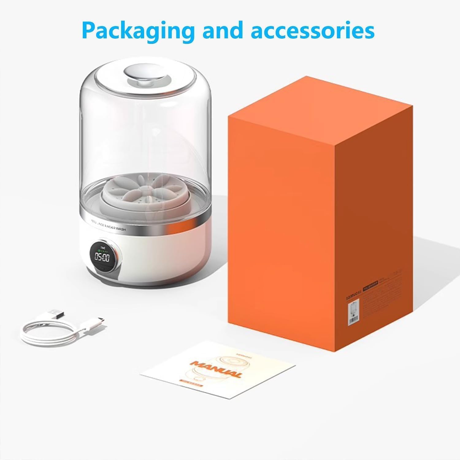 Mini Portable Washing Machine, Smart Laundry Cup Washing Machine, Portable & Rechargeable Mini Washer Machine for Travel Underwear Socks Cordless Cleaner (2)