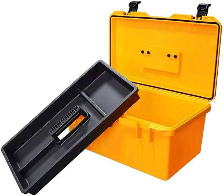 Tool Box Household Hardware Tool Box Electrician Repair Box Thickened Handheld Storage Box Multi-Functional Tool Storage Box Car Emergency Repair Box Tool Storage(Yellow)