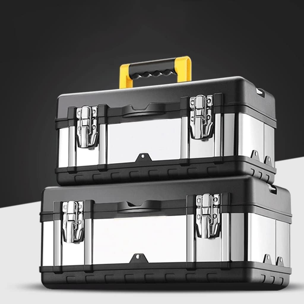 Portable Tool Box Tool Box Stainless Steel Storage with Metal Buckle Organizer and Tool Box for Tool or Craft Storage 14/17 Inch Small Parts Box (Size : 20 inches)