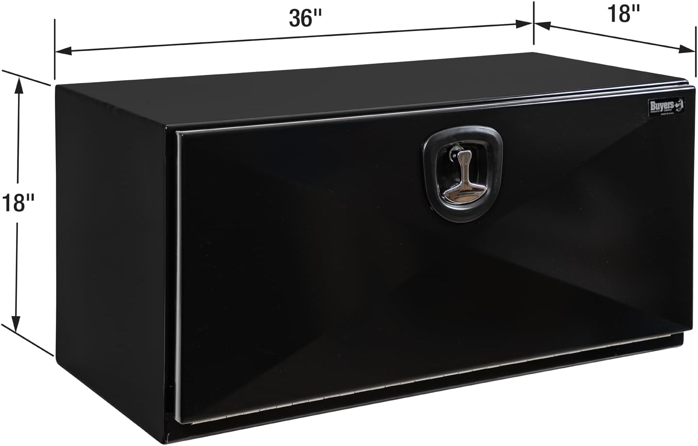 Buyers Products 1752805 Black Pro Series Steel Underbody Truck Box, 18x18x36 Inch, Durable Tool Box For Vehicle Storage and Organization