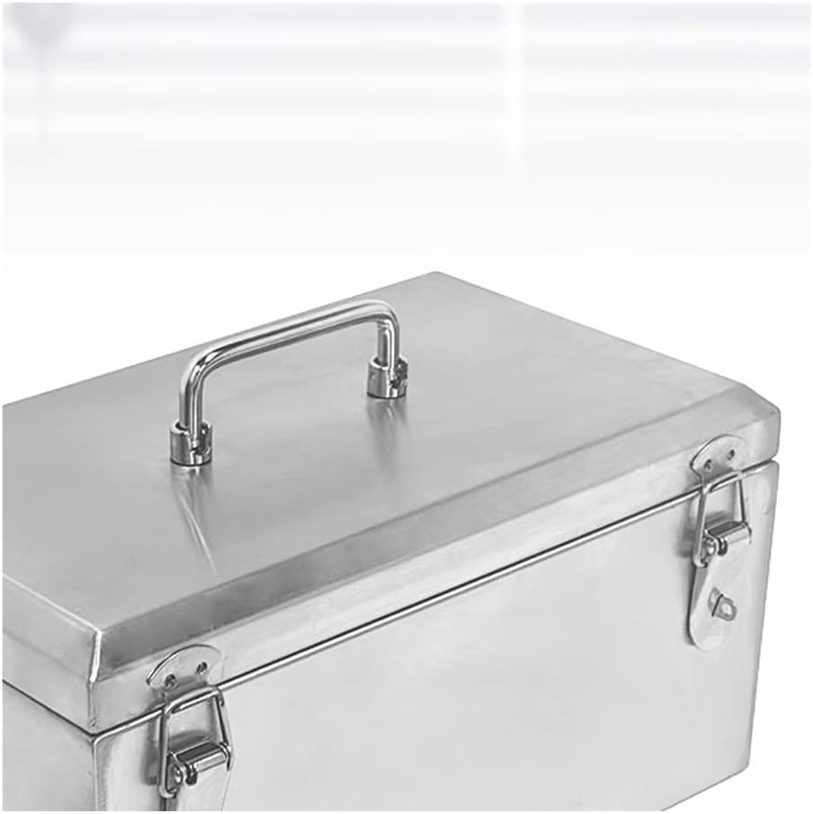 Tool Box Stainless Steel Tool Box Household Multi-Functional Repair Tool Box Hardware Storage Box Thickened Travel Box Outdoor Portable First Aid Box Tool Storage