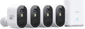 aosu Security Cameras Outdoor Wireless, 4-Cam-Kit, 166° Ultra-Wide-Angle, Battery Powered, No Subscription Required, Home Security Cameras System with 2K Color Night Vision, Spotlight, Motion Alert