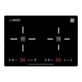 20 in. Horizontal 2 elements Dual Induction Cooktop ceramic glass surface 9 Power Built in/Freestanding 110V Black