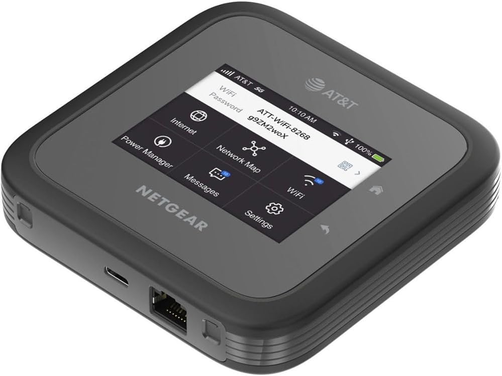 NETGEAR Nighthawk M6 Pro Mobile Hotspot 5G mmWave, 8Gbps, Unlocked, AT&T & T-Mobile, International Roaming, Portable WiFi Device for Travel, 5G Modem Wireless Router (MR6500) (Renewed)