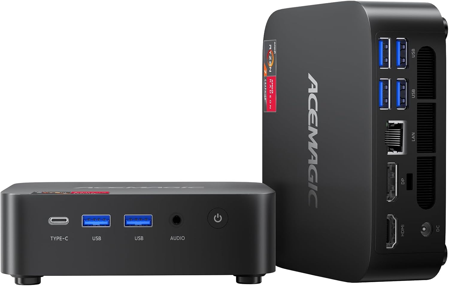 ACEMAGICIAN Kron Mini K1 Mini PC, Ryzen 7 7735HS, 24GB LPDDR5 1TB SSD Mini Computers, Small Light Gaming PC 4K@60Hz Triple Display, Mini Desktop WiFi6 | Bluetooth 5.2 | Dual Channel | Auto Power On