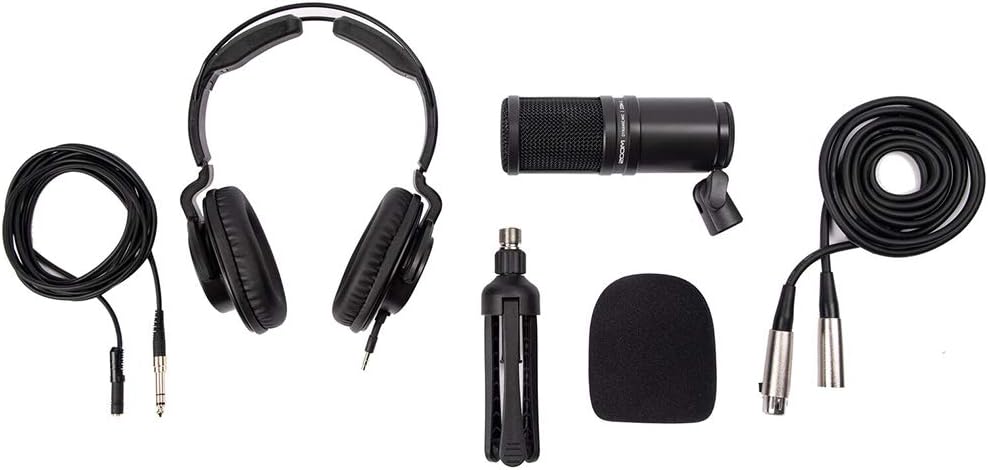 Rode RODECaster Pro II Integrated Audio Production Studio Bundle with 4x Zoom ZDM-1 Podcast Mic Pack and 32GB microSDHC Memory Card