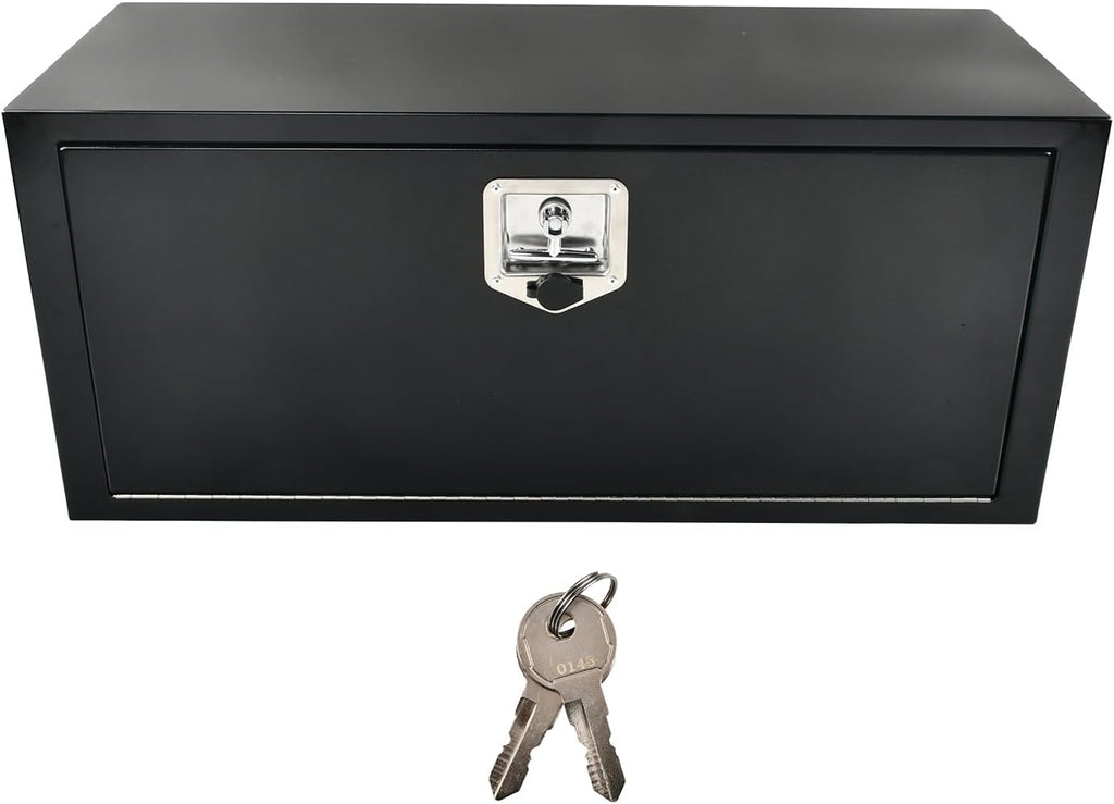 36'' Inch Steel Underbody Truck Tool Box & T-Handle Latch Heavy Duty For Trucks Trailers RV ATV Pickup Trucks Flatbeds Organization Storage Job Tool Chest -36'(L) x 14'(W) x 16'(H) Black