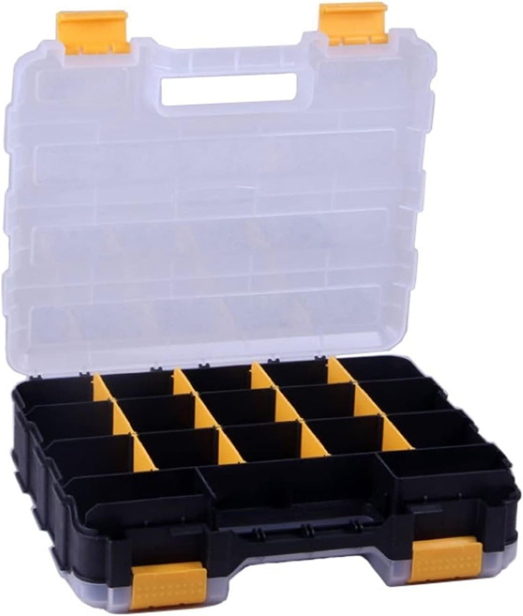 Portable Tool Box Toolbox Storage Box Double-Sided Open Plastic Portable Parts Toolbox Tool Storage Box Small Parts Storage Box 12 Inch Small Parts Box