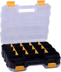 Portable Tool Box Toolbox Storage Box Double-Sided Open Plastic Portable Parts Toolbox Tool Storage Box Small Parts Storage Box 12 Inch Small Parts Box