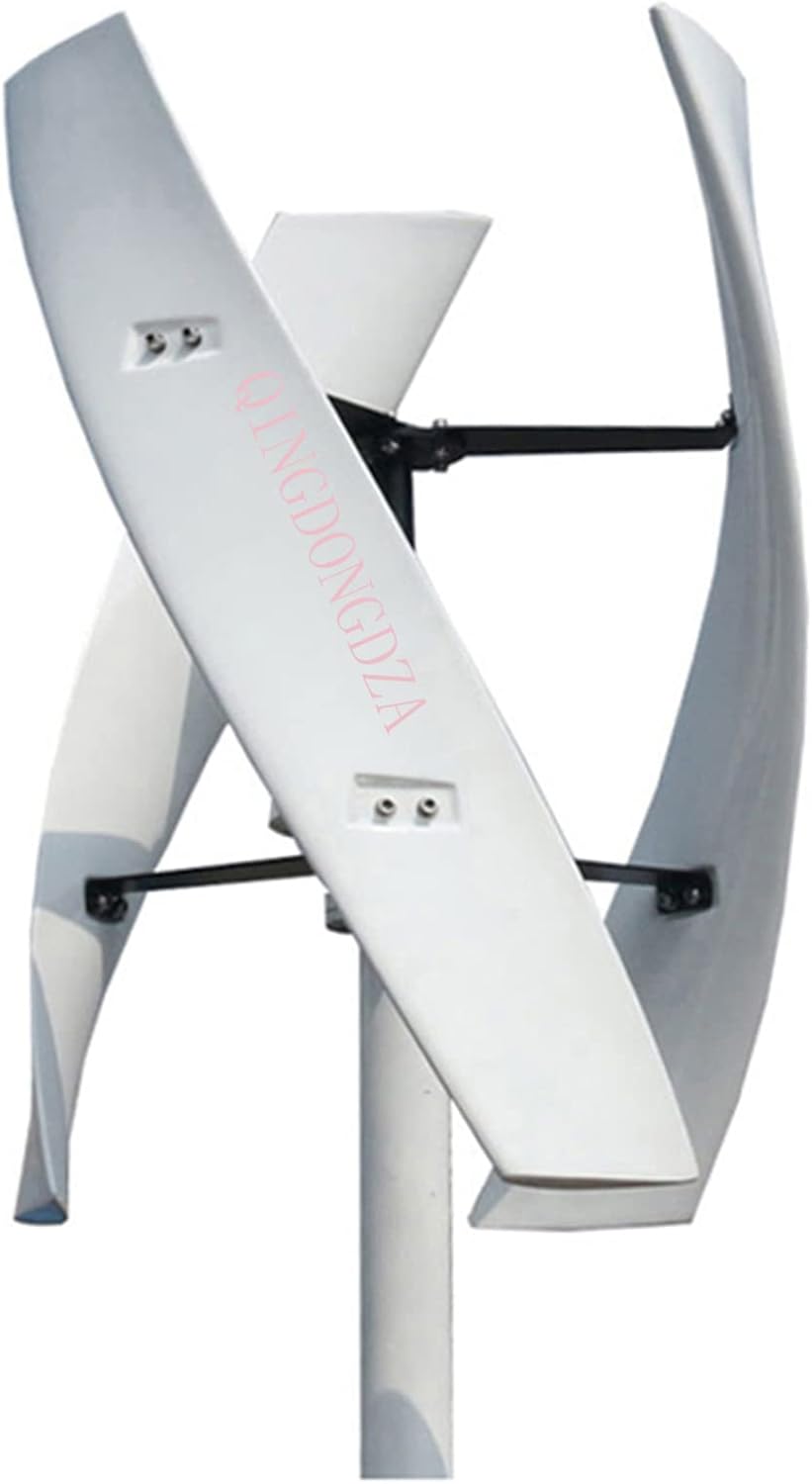 New 3-Blade Vertical Wind Turbine Set,12V/ 24V /48V /220V 3000W Maglev Wind Generator with MPPT Controller for Home Or Camping(White)