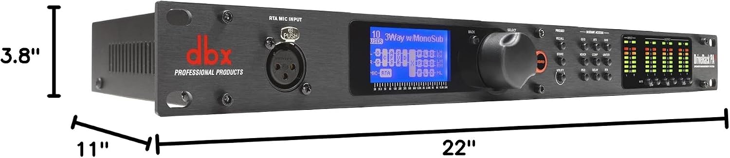 dbx DriveRack PA2 2x6 PA Complete Professional Loudspeaker Management System, Rack Mountable with Android and iOS Control. Black