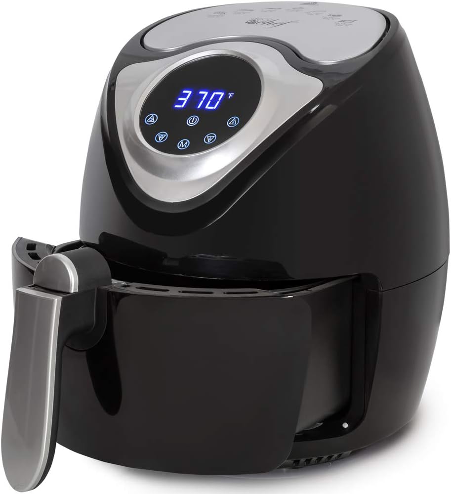 Deco Chef 3.7QT Electric Oil-Free Digital Air Fryer for Healthy Frying (DAIRFR) w/Oven Mitt Heat Resistant and Spice Mill