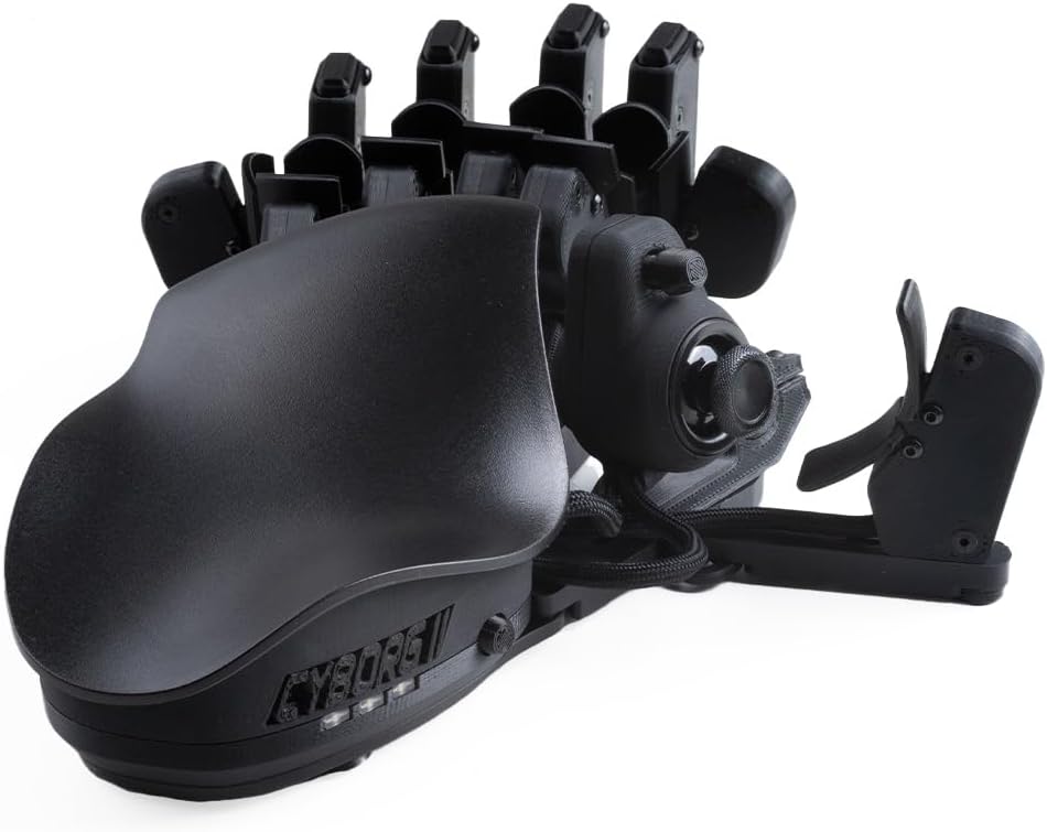 AZERON Gaming Keypad, Programmable One Handed Gaming Keyboard, with Hall Effect Analog Thumbstick and 30 Programmable Keys, 3D Printed Customized Keypad, for Righties (Black, Cyborg ll Compact)