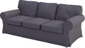 Heavy Duty UPPLAND (Not EKTORP) Sofa Cover Replacement Compatible with IKEA UPPLAND 3 Seat Sofa, Loveseat, Armchair, Sectional Corner, or Footstool Slipcover Only (Uppland 3 Cotton Dark Gray)