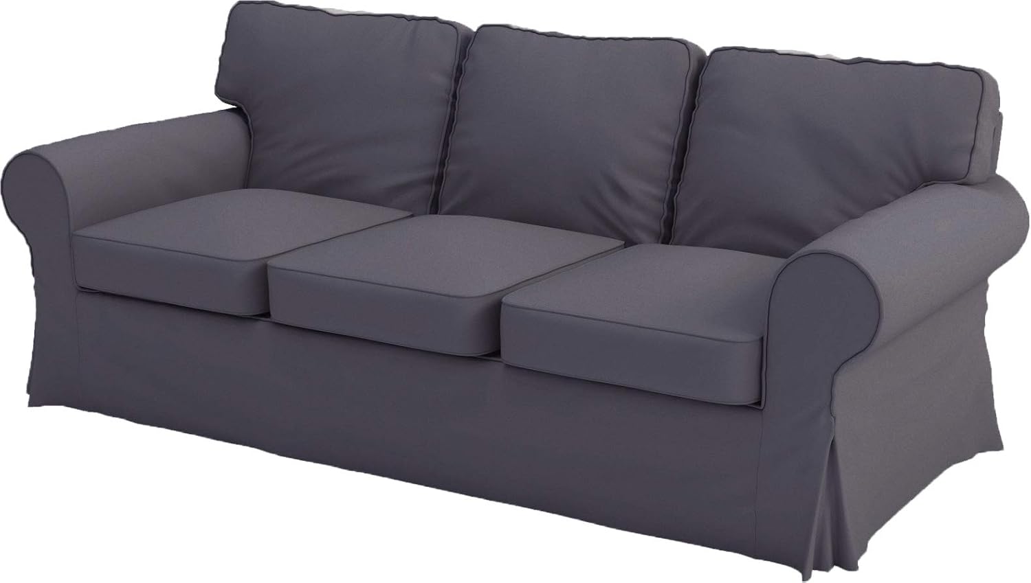 Heavy Duty UPPLAND (Not EKTORP) Sofa Cover Replacement Compatible with IKEA UPPLAND 3 Seat Sofa, Loveseat, Armchair, Sectional Corner, or Footstool Slipcover Only (Uppland 3 Cotton Dark Gray)