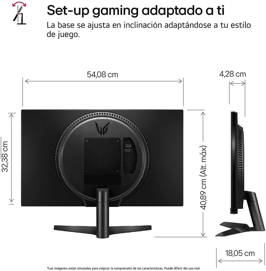 LG Ultragear 24GS60F-B.AEUQ PC Gaming Monitor 24 - IPS Panel FHD Resolution (1920 x 1080), 1ms GtG, HDR 10, sRGB99%, AMD FreeSync, Compatible with NVIDIA G-Sync, Tiltable, DisplayPort 1.4, HDMI 2.0