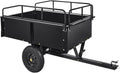 Garvee 750 LBS Utility Trailer, 15 Cubic Feet Heavy Duty Steel Dump Cart Garden Trailer with Removable Sides,Hand Pull or Foot Pedal Garden Dump Cart for ATV, UTV, Lawn Mowers and Tractors