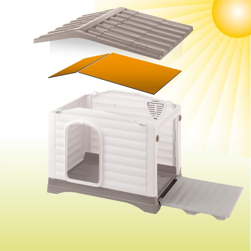 Ferplast Insulation Panels for Dog Kennel Model DOGVILLA 110, Thermal Insulation Kit, PVC Plastic, Black, Easy Installation, 94 x 67 x 8 cm