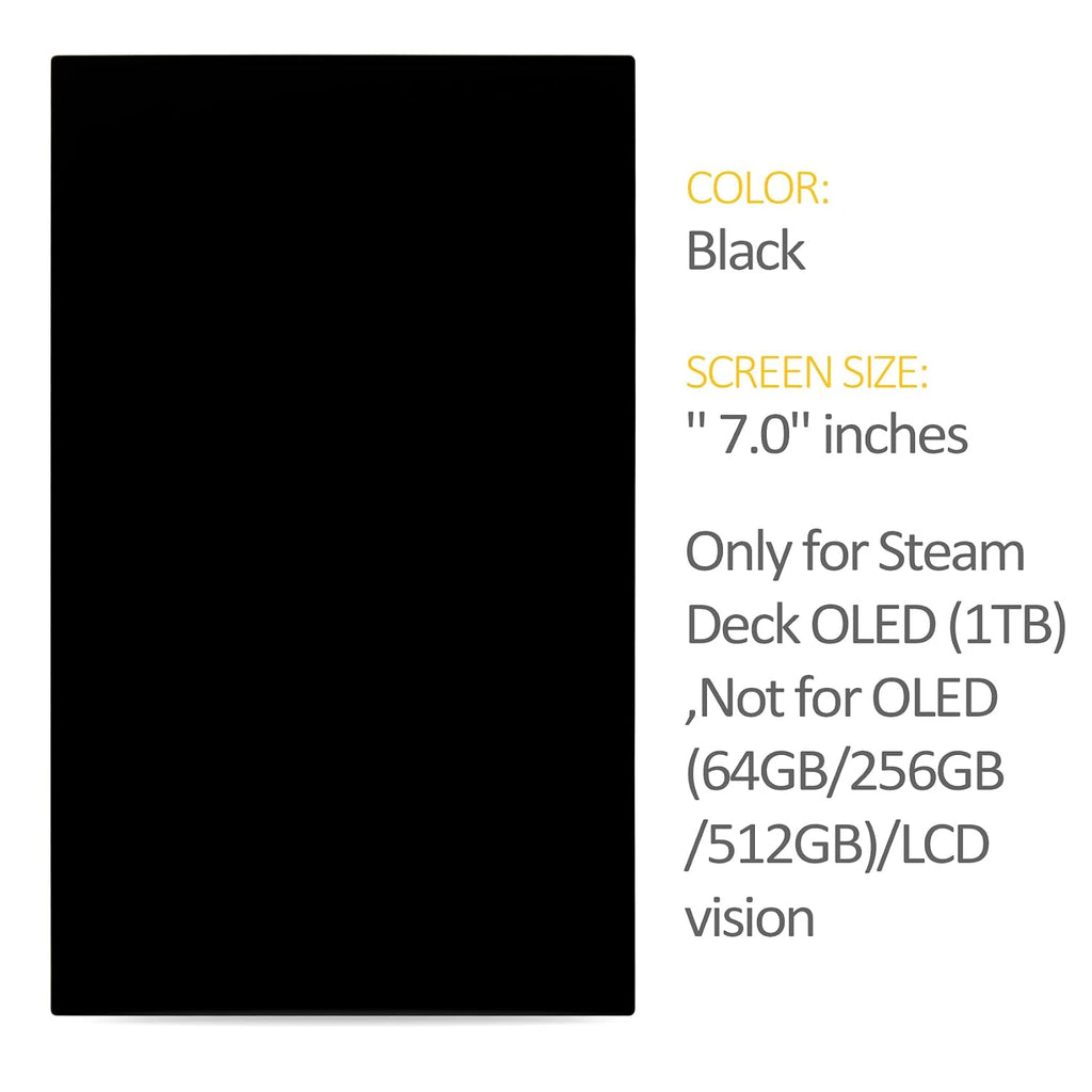 Olivechard Steam Deck OLED Screen Replacement 1TB 7.4' Anti-Glare Matte Display Assembly for Valve SteamDeck OLED 2023 (1TB Only) Touch Digitizer Repair Panel Not for LCD 2022 or Glossy OLED