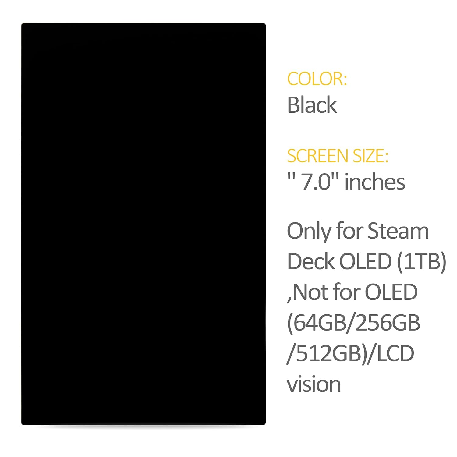 Olivechard Steam Deck OLED Screen Replacement 1TB 7.4' Anti-Glare Matte Display Assembly for Valve SteamDeck OLED 2023 (1TB Only) Touch Digitizer Repair Panel Not for LCD 2022 or Glossy OLED