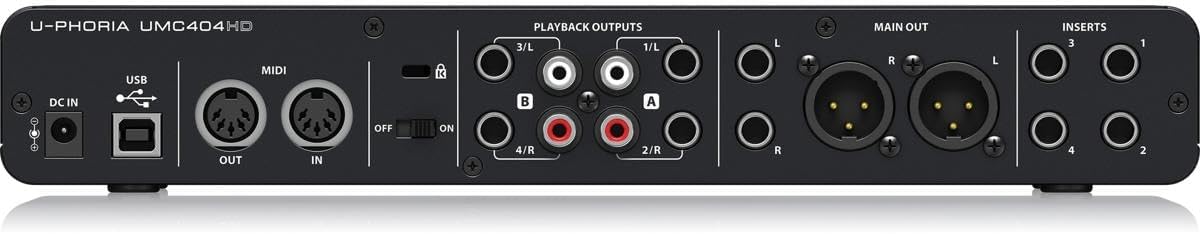 Behringer U-PHORIA UMC404HD Audiophile 4x4, 24-Bit/192 kHz USB Audio/MIDI Interface with Midas Mic Preamplifiers