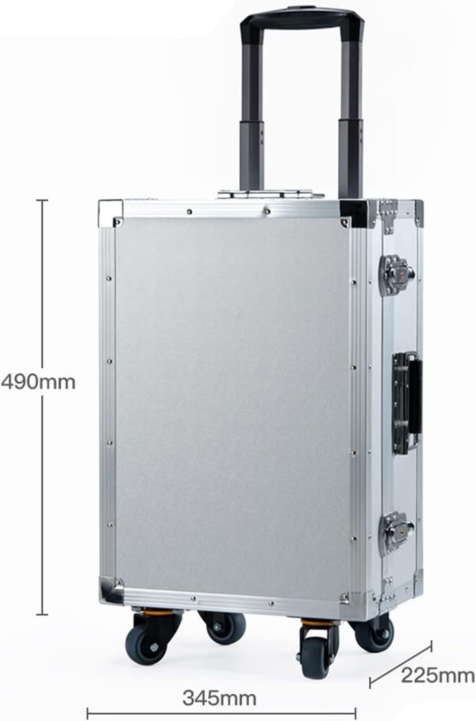 Portable Tool Box Tool Box Portable Rolling Upright Cart Tool Box Aluminum Hard Tool Box with Telescopic Handle Tool Trolley Case Small Parts Box (Color : Brass, Size : CH)