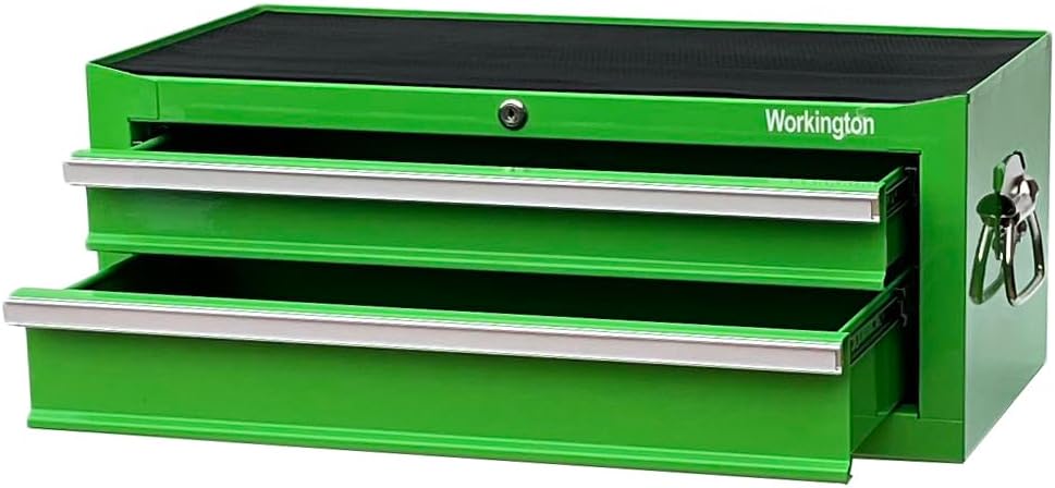 Workington Industrial 2 Drawers Portable Metal Intermediate Box, 26' Middle Tool Chest Cabinet with Ball Bearing Drawer Slides, Steel Tool Storage Box Organizer 4008 Green