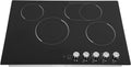 Electric Cooktop 24 Inch, 3700W Drop-in 4 Burner Electric Stovetop in Black with 5 Power Levels, 0-99 Minute Timer, Child Safety Lock, 110V - 23.62x20.08x3.94in(No Plug)