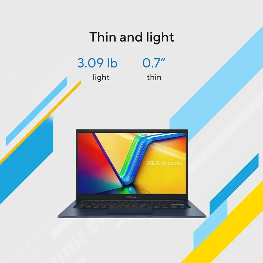 ASUS Vivobook 14(2026), 14', FHD Slim Laptop, Intel 13th Core i5-1334U, UHD Graphics, Privacy Camera, Bluetooth5.1, Windows 11 H, Quiet Blue, W/HDMI (40GB RAM | 2TB SSD)