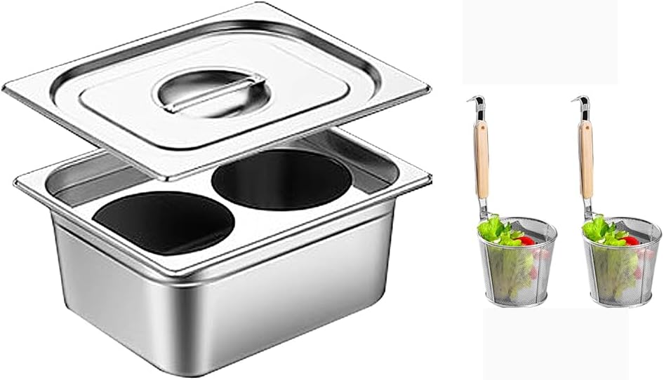 Stainless Steel with Divider and Colander Strainer,Cookware Stockpot Compatible with Induction,Ceramic,Glass,and Halogen Cooktops