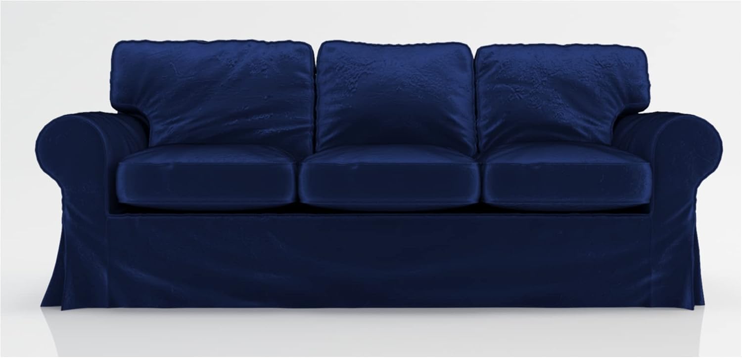 Heavy Duty UPPLAND (Not EKTORP) Sofa Cover Replacement Compatible with IKEA UPPLAND 3 Seat Sofa, Loveseat, Armchair, Sectional Corner, or Footstool Slipcover Only (Uppland 3 Velvet Blue)