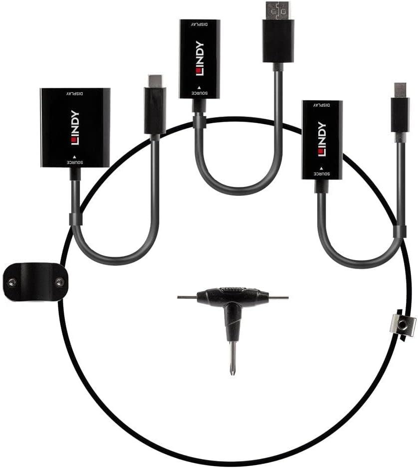 LINDY USB Type C Converter, mDP & DisplayPort to HDMI 18G with Cable Tie