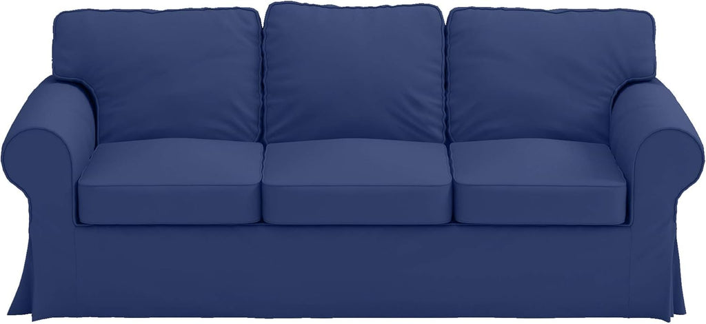 Heavy Duty UPPLAND (Not EKTORP) Sofa Cover Replacement Compatible with IKEA UPPLAND 3 Seat Sofa, Loveseat, Armchair, Sectional Corner, or Footstool Slipcover Only (Uppland 3 Cotton Blue)